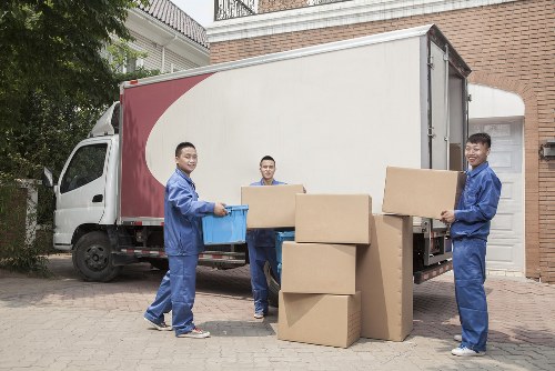 Business stock arranged in short-term storage